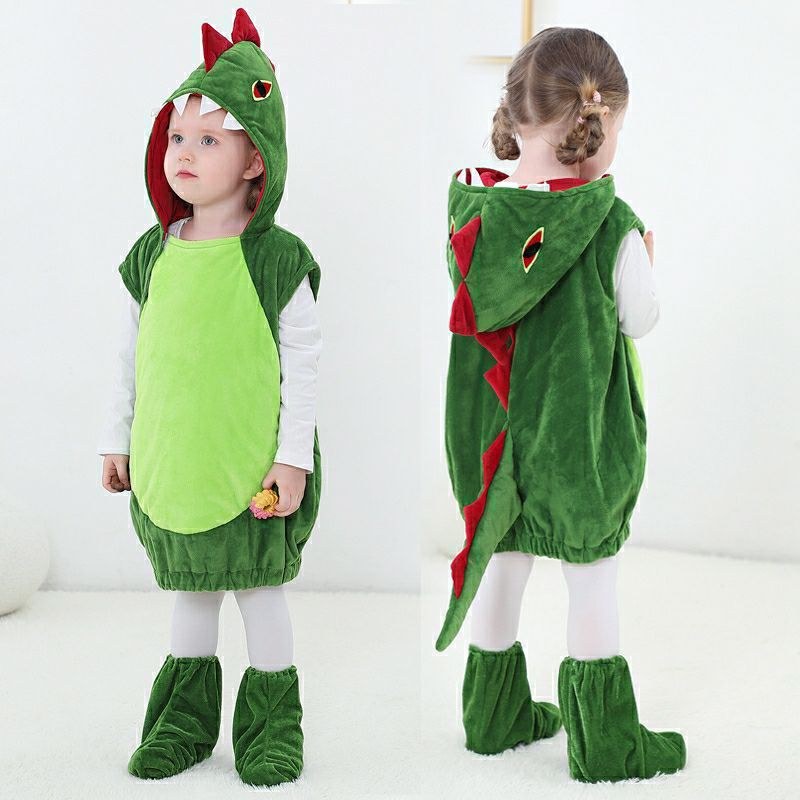 Toddler Hooded Dino Jumpsuit